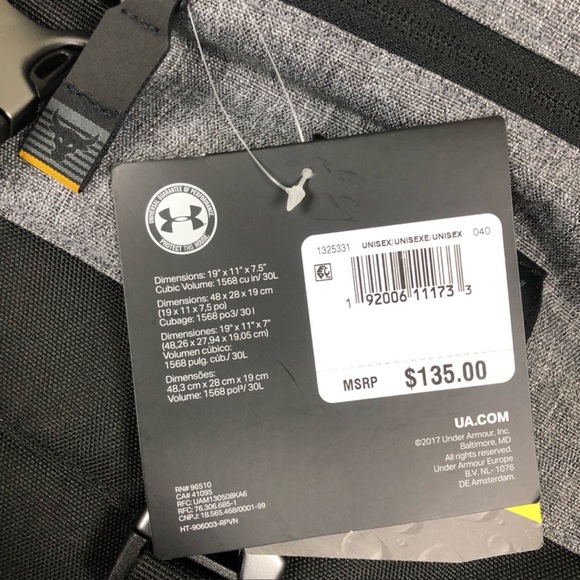 Under Armour UA Project Rock Bag Regiment Backpack Gray Chase Greatness 1325331 - Picture 13 of 13